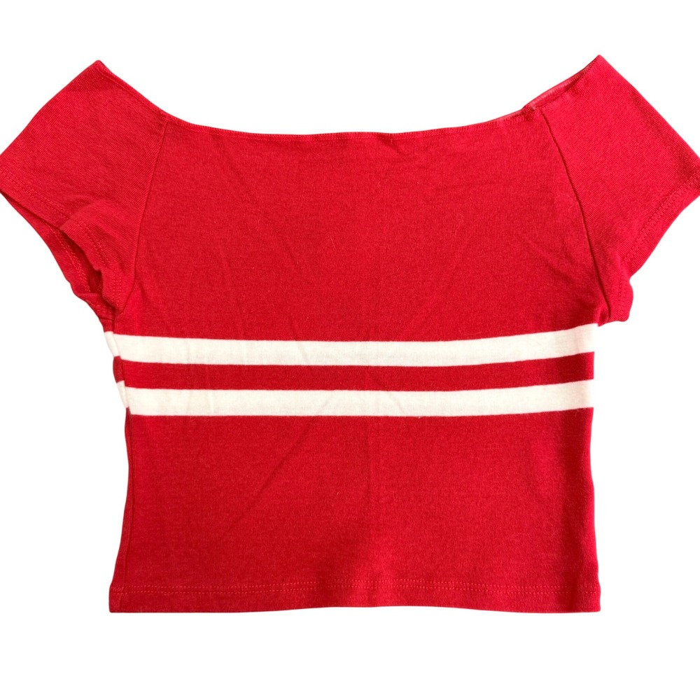 NWT!‎ John Galt PacSun Womens Teens Striped Crop Top Red White 1SZ